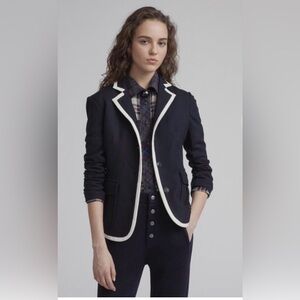 LNWOT - Rag & Bone “Bromley” navy blazer with cream piping - size LARGE